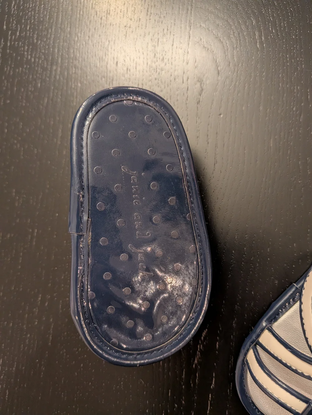 Janie and Jack Kids Navy and White Patent Sandals